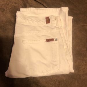 7 For All Mankind White boot cut jeans